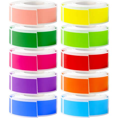 coloured stickers on a roll